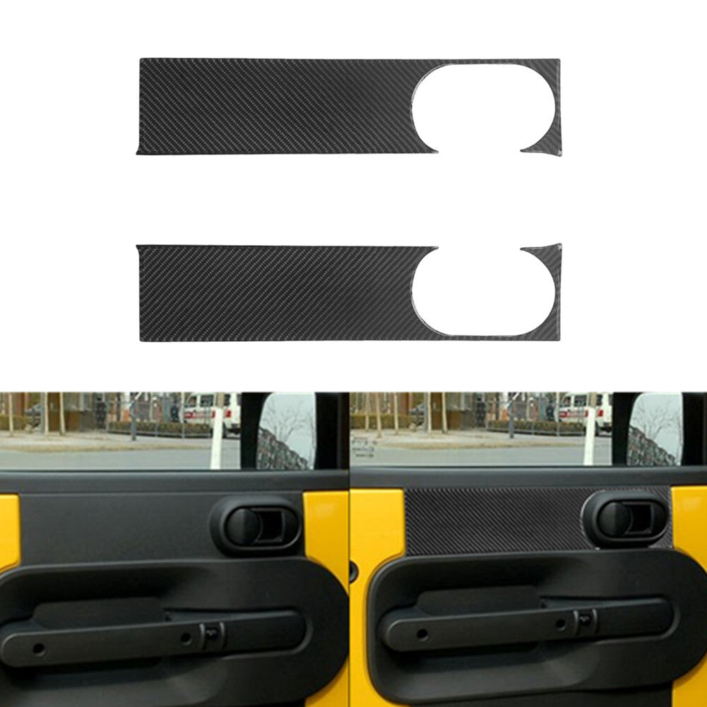 2PCS Carbon Fiber Front Door Trim for Jeep for Wrangler 2007-2010