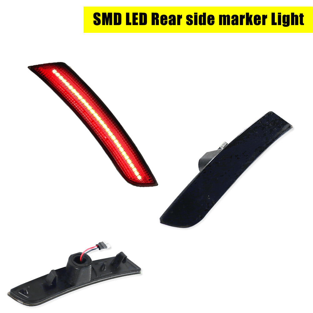 Pack Smoke Lens Red LED Rear Side Marker Lights for 2016-2023 for Camaro - v