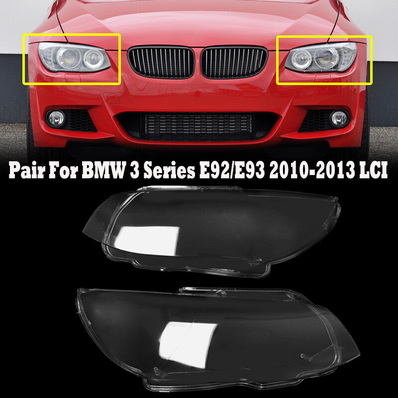 2-Piece Transparent Headlight Lens Protective Cover for BMW E92, E93, LCI (2010-2013)
