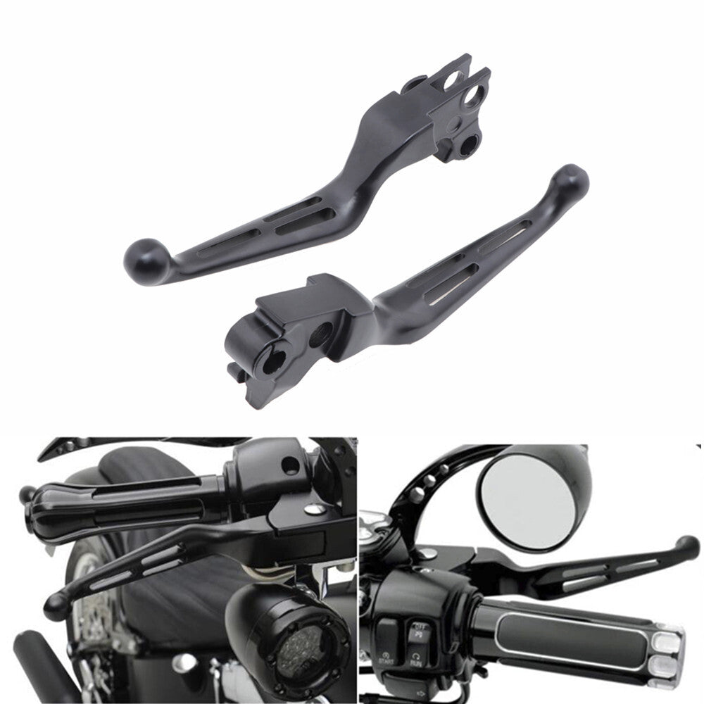 Black Slotted Brake Clutch Lever for Harley Dyna Touring Softail 96-07 XL 96-03 Q