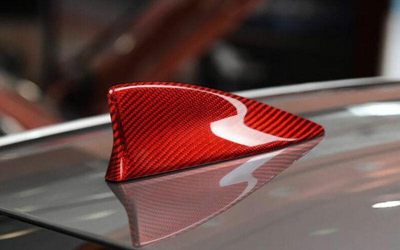 for Lexus RC350 2015-2018 Red Real Carbon Fiber Shark Fin Antenna Receiver Cover