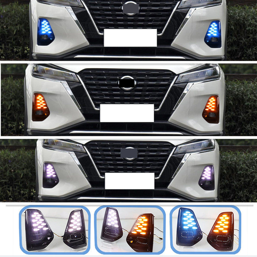 Suitable for NISSAN KICKS 2021-2024 LED daytime running lights, fog lights, and rotating signal.