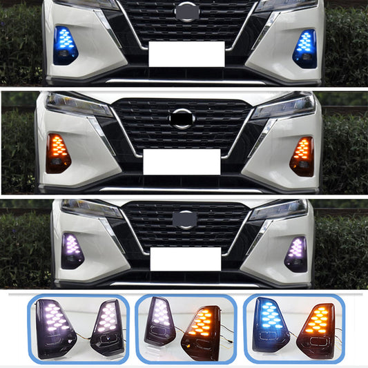 Suitable for NISSAN KICKS 2021-2024 LED daytime running lights, fog lights, and rotating signal.