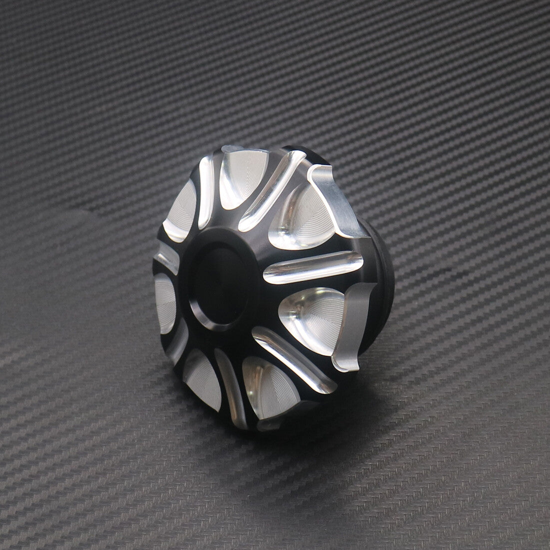 Silver CNC Edge Cut Gas Tank Cap Fuel Cap For Sportster Road King Softail Q