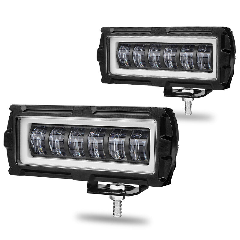 2X 5inch LED Work Driving Light Bar White Halo DRL Fog Pods Offroad SUV ATV US