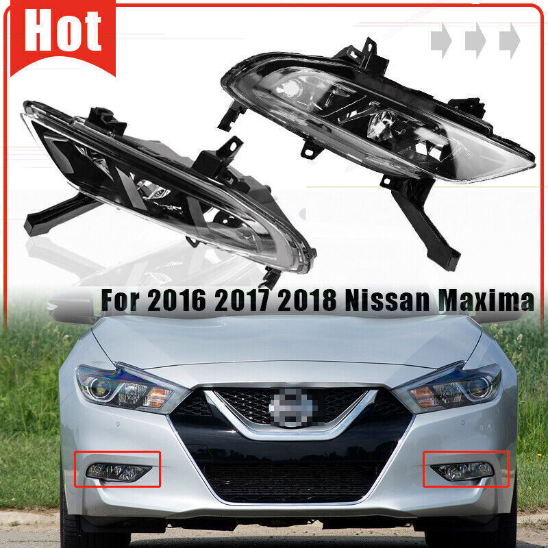 Front Driving Fog Lights Lamps Driver&Passenger Side For 2016-2018 Maxima n