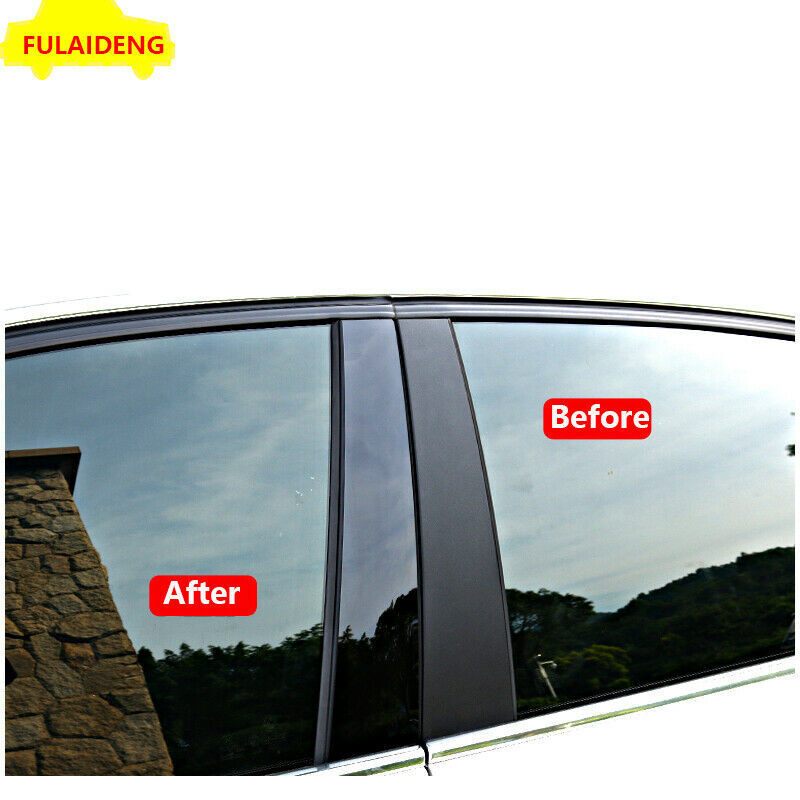 8P for Hyundai for Tucson 2016-2018 Black Window Pillar Posts Mirror Plate Molding