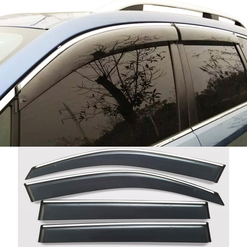 Window Visor Sun Rain Deflector W/Stainless Steel Trim for Subaru Forester 14-16 n