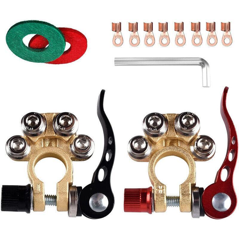 A pair of General Motors SUV battery terminals disconnected positive and negative switch links. n