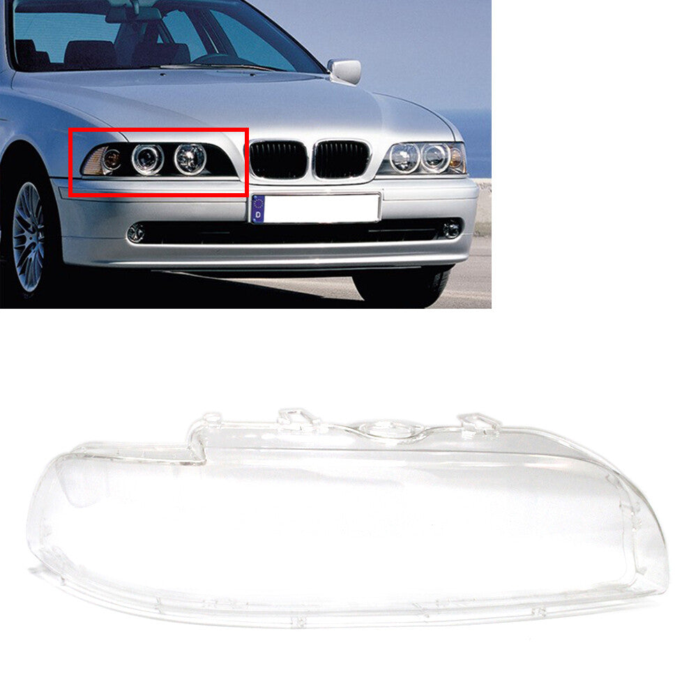 Front Headlight Replacement Lens Shell Cover Fit for BMW 5 Series E39 2001-2003