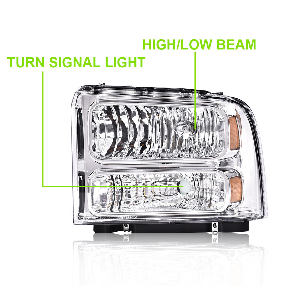 Fits 99-04 for Super Duty F-350 Truck Touring Conversion Headlights - v