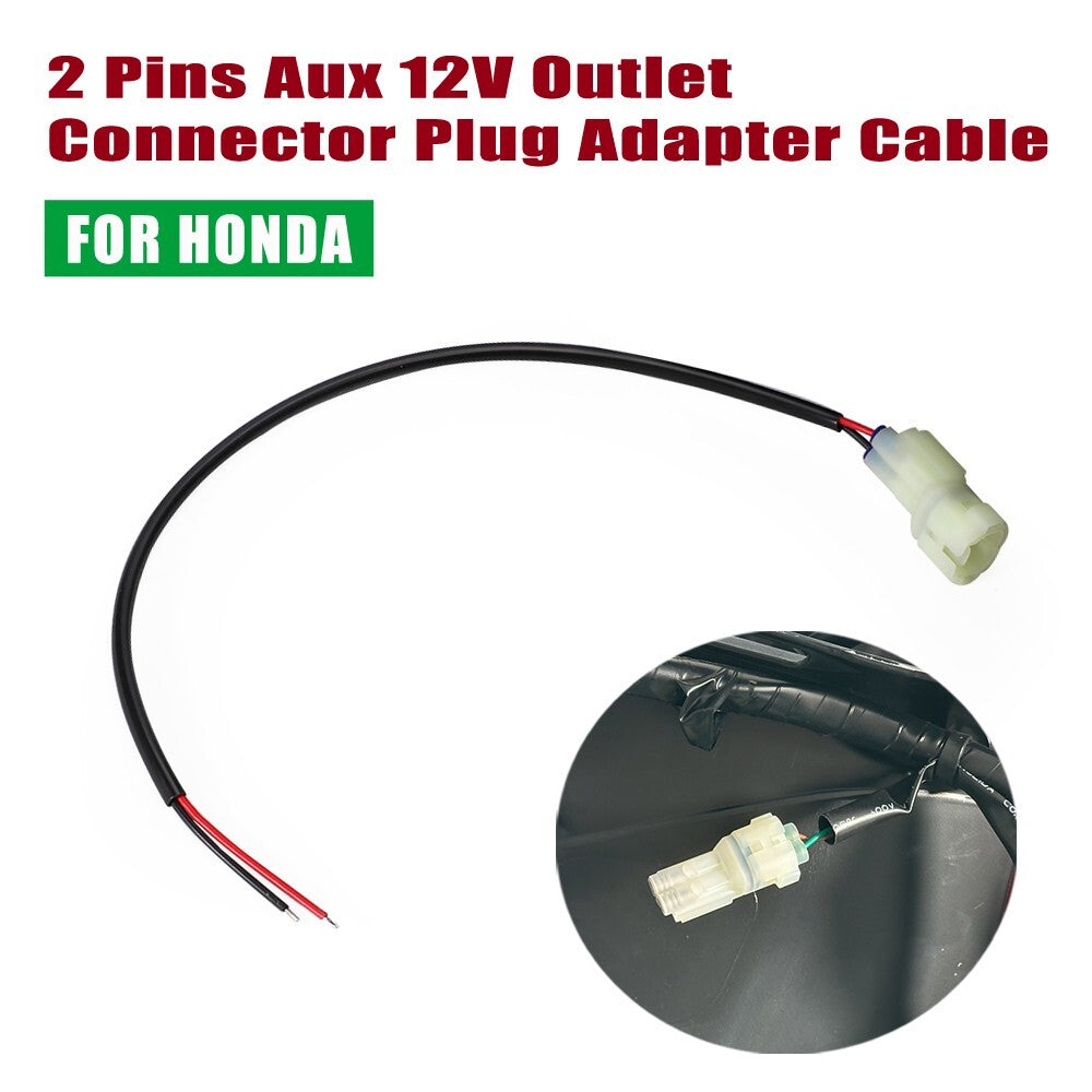 for Honda CB 650F/R 500F/R/X 2 Pins Aux 12V Outlet Connector Plug Adapter Cable Q