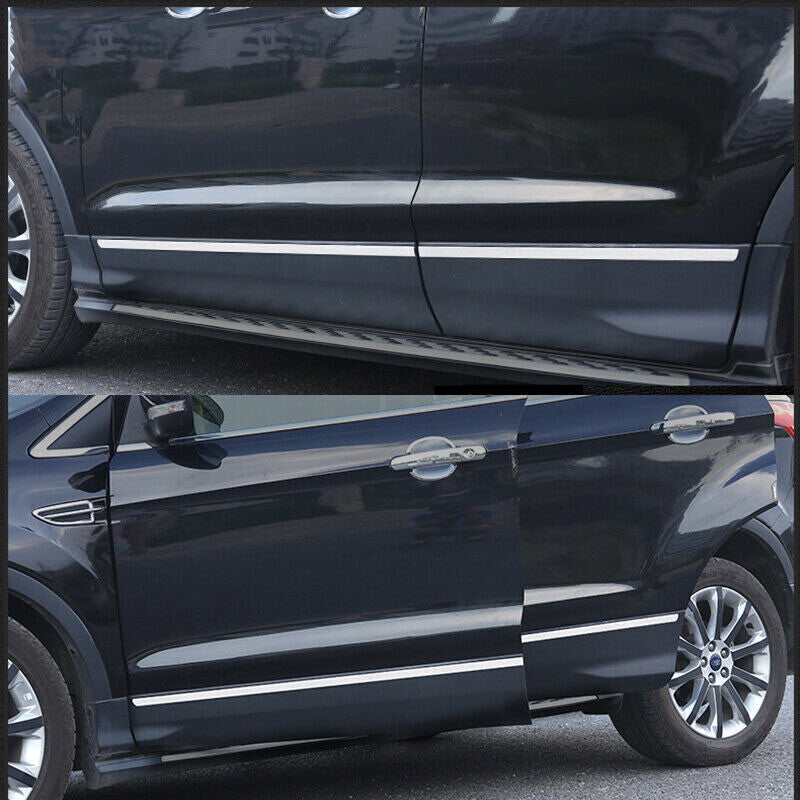 4x for Ford Kuga Escape 2013-2019 Chrome steel Body Door Side Molding Trim Strip