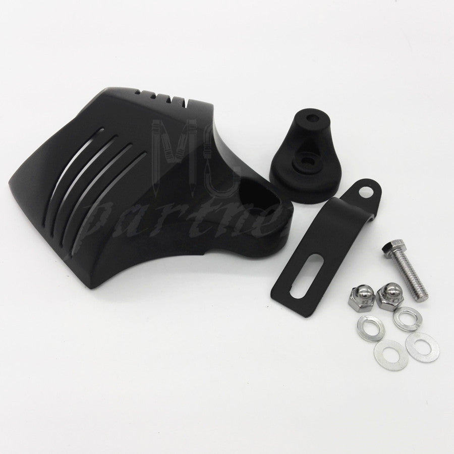 Motorcycles Black Twin Shield Horn Cover Cowbell for Harley Dyna Glide 1992-2012 Q
