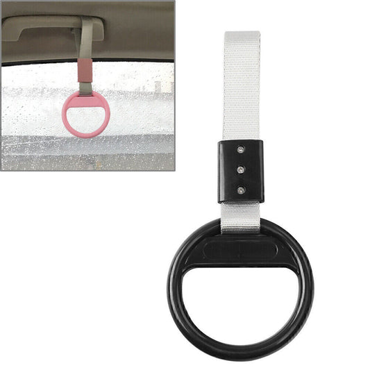 Ring Train Bus Handle Hand Strap Drift Charm Tools Silver belt + Black