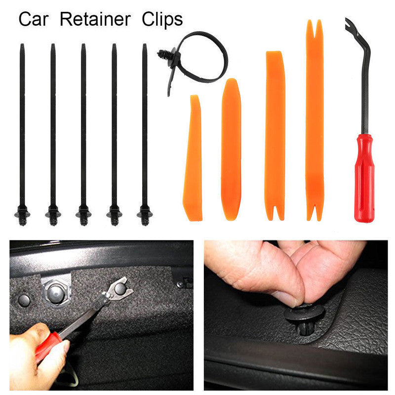 435-piece set of car body trim clips, fasteners, anti-collision rivets, screws, panel push-button tools - n