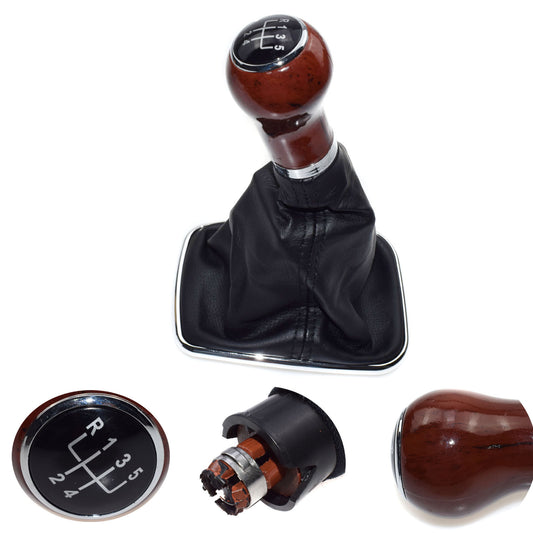 Wood grain 5-speed gear shift lever, transmission cover shoe suitable for Jetta 02-12- n