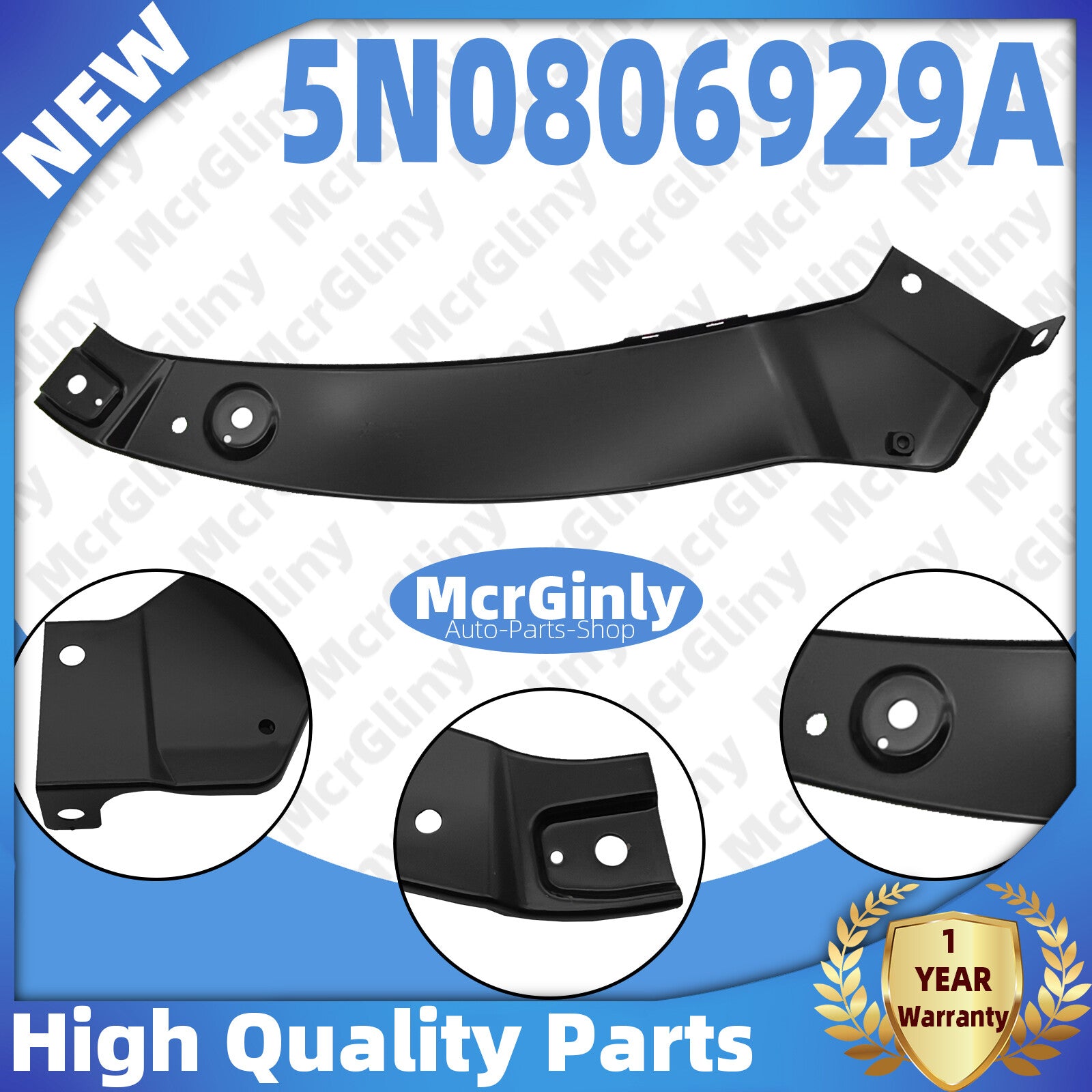 Left radiator support driver side 5N0806929A, suitable for Tiguan 2008, 2009, 2010, 2011- n