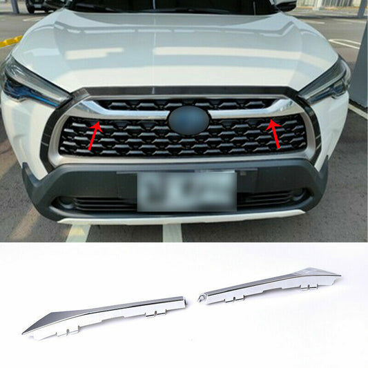 Chrome Front Bumper Grille Grill Cover Trim for Toyota for Corolla Cross 2020-2023