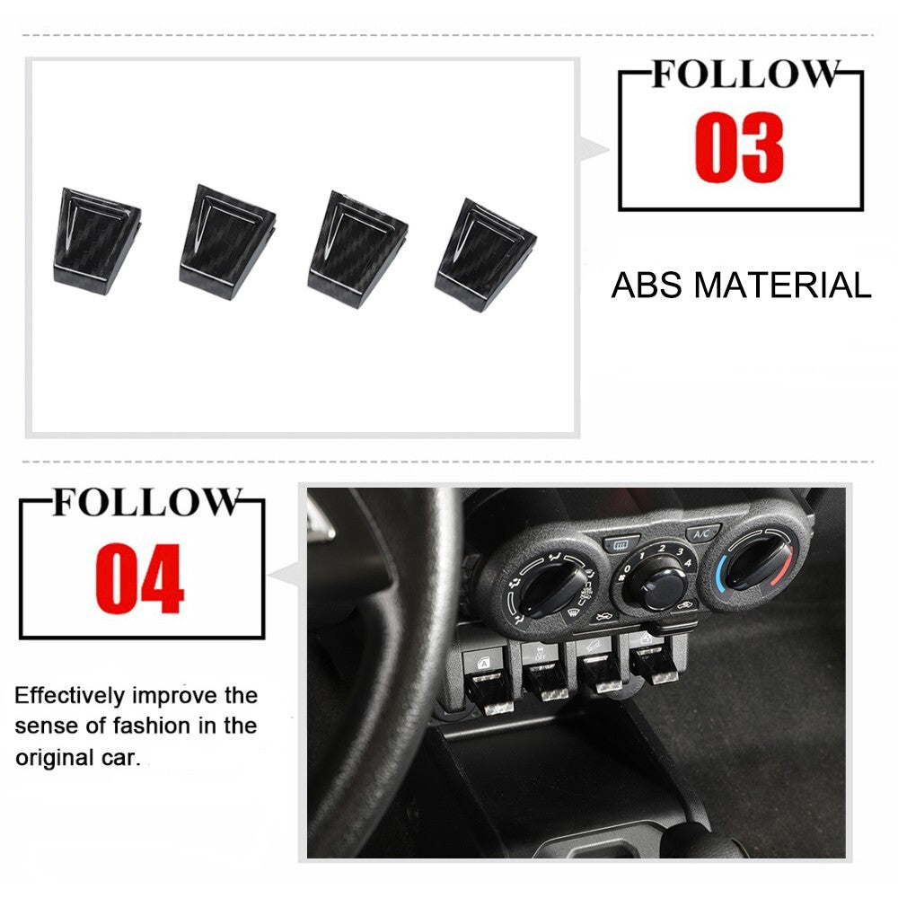 Carbon Fiber Window Lift Button Extension Switch Trim for Suzuki for Jimny 2019-2023