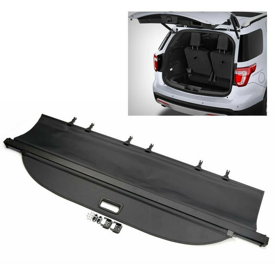 Black Rear Trunk Cargo Cover Security Shield Shade  for ford  Explorer 2011-2019 Q