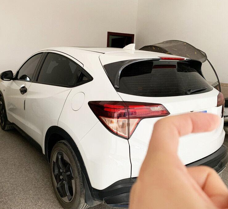 Carbon Fiber Grain Rear Trunk Spoiler Wing Flap 2pcs for Honda HR-V 2016-2022