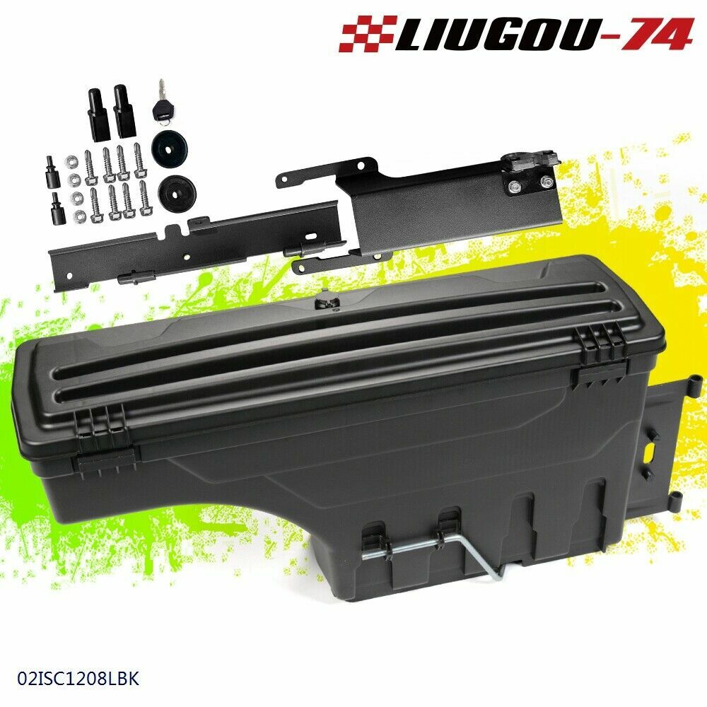 Suitable for 2015-19 F150 left rear ABS truck bed storage box toolbox black- v