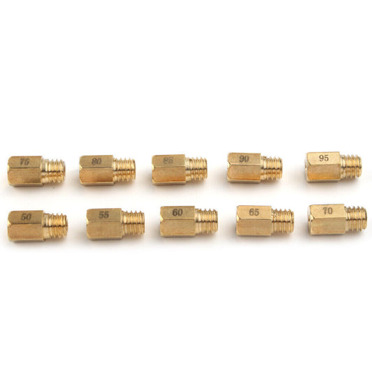 10PCS Carburetor Main Jet Fit VM/TM/TMX AX100 50,55,60,65,70,75,80,85,90