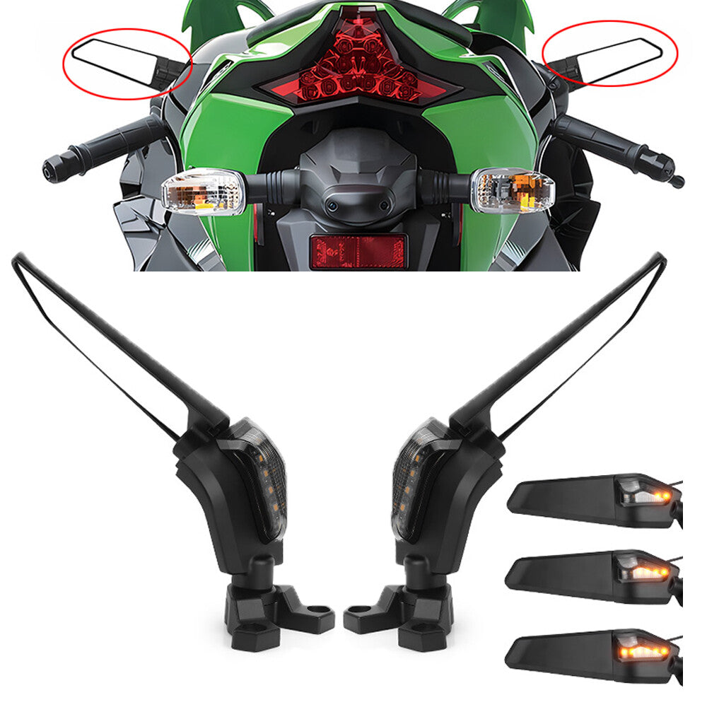 2pcs Rearview Mirror LED Amber Turn Signal Light for Suzuki GSXR 600 750 1000