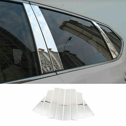 2014-2020 for Nissan Rogue Chrome S.Steel Side Window BC-Pillar Posts Cover Trim