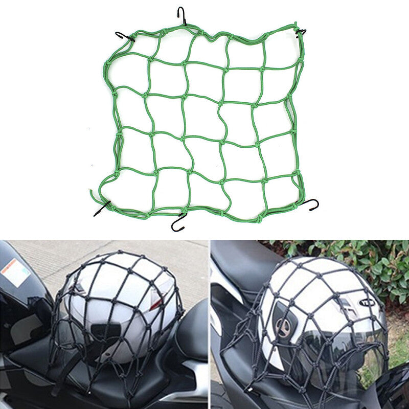 40*40CM Motorcycle Elasticated Luggag Cargo Net Strong Webbing Straps Tie Green Q