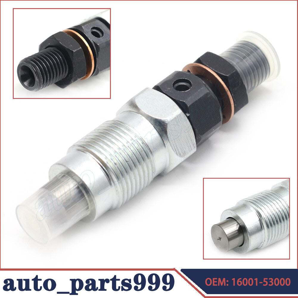 Fuel injector nozzles 16001-53000 are suitable for RTV900G, ZD18, ZD221, D722, and D782 engines. n