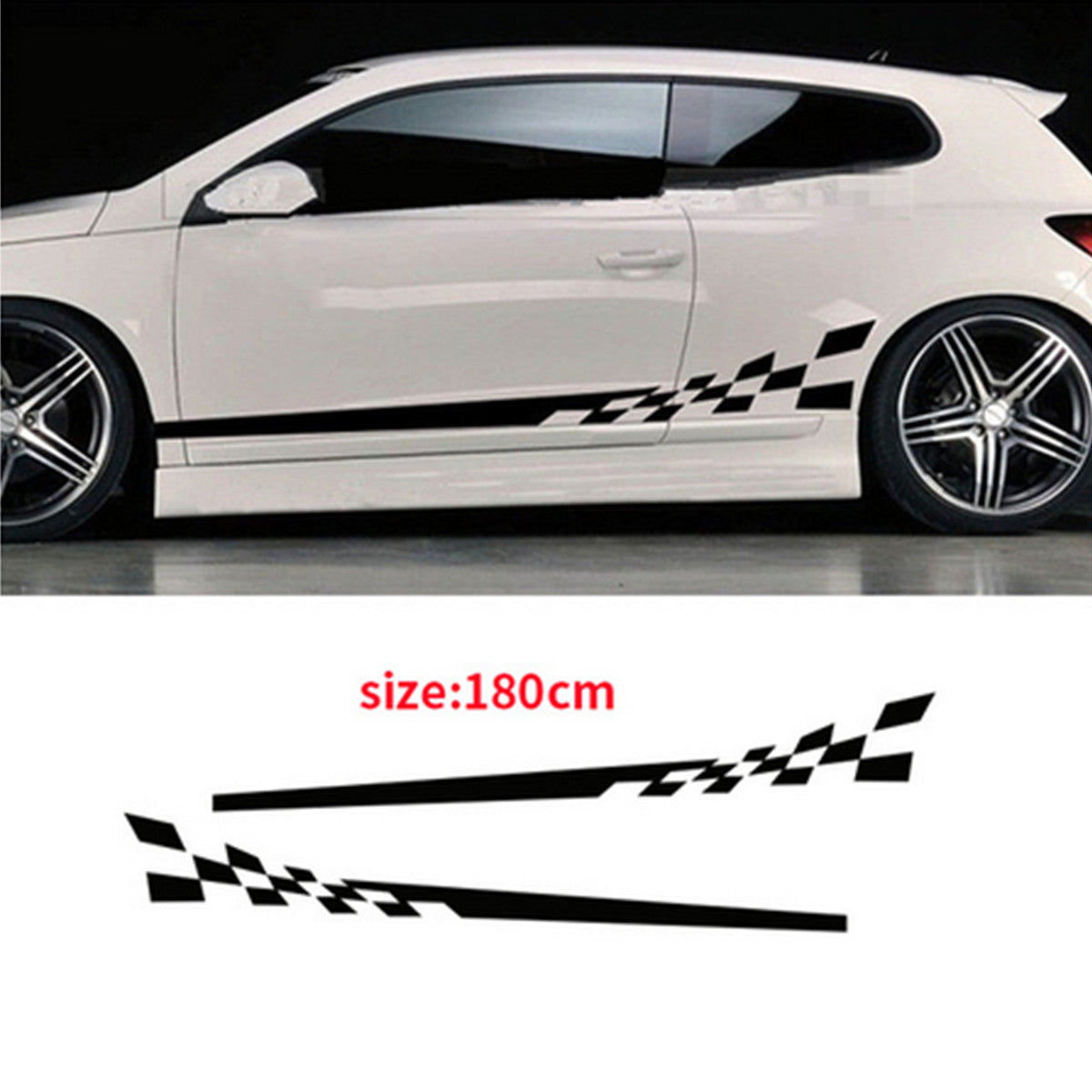 Black Sticker 2PCS Waterproof Car Decal Vinyl Graphics Side Stickers Body Decals