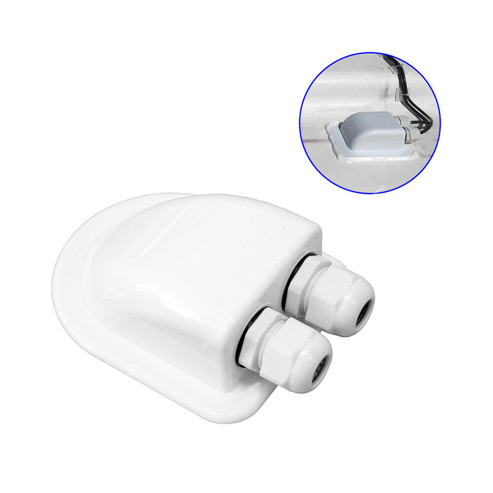 Roof Top Solar Panel Double Cable Entry Gland Box For Camper Caravan Boat White Q