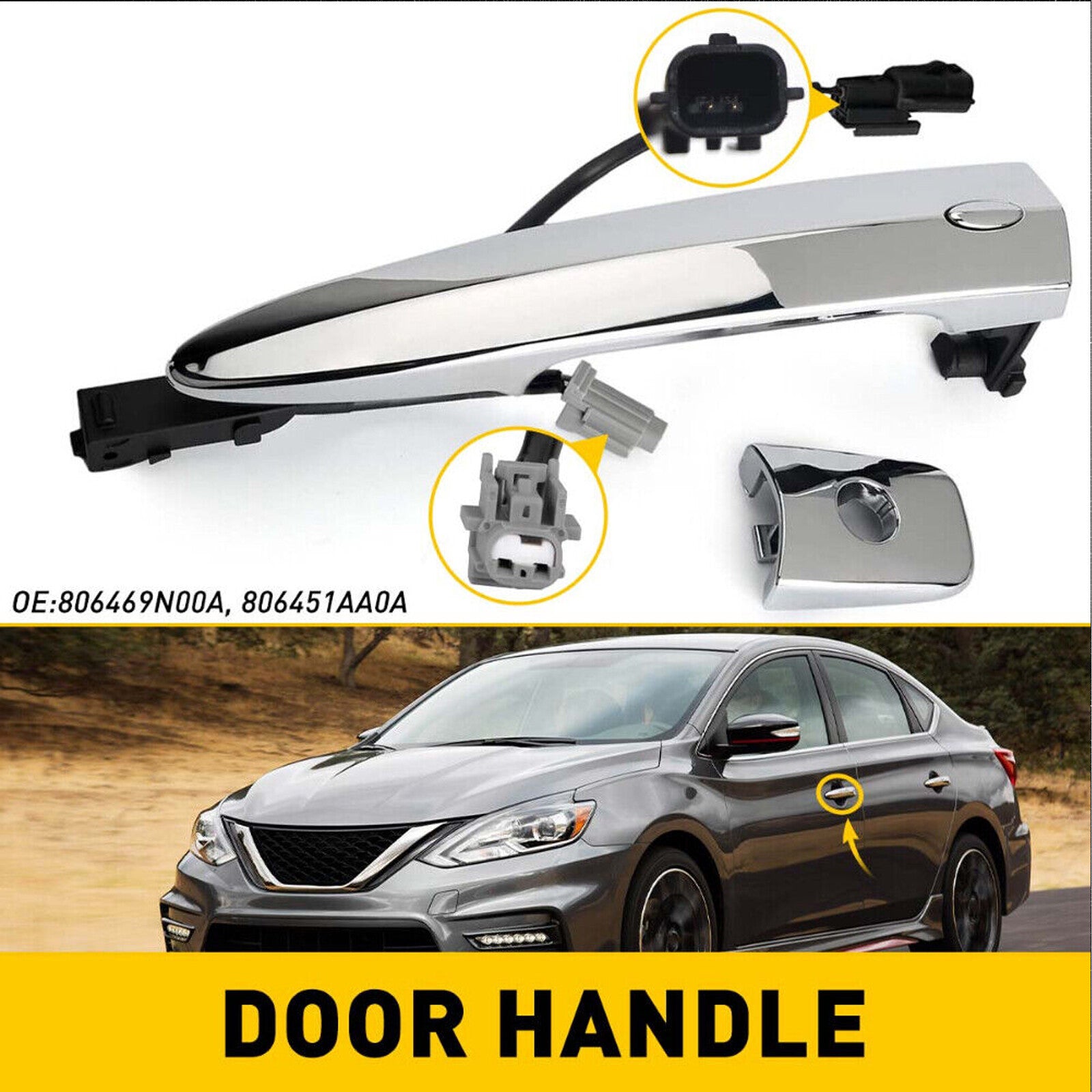 for Nissan Sentra 2013 - 16 Maxima 09 - 14 Front left drive exterior door handle