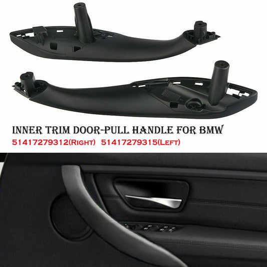Front Left Right Inner Trim Door Pull Handle Black Pair for BMW F30 F80 F31 Q