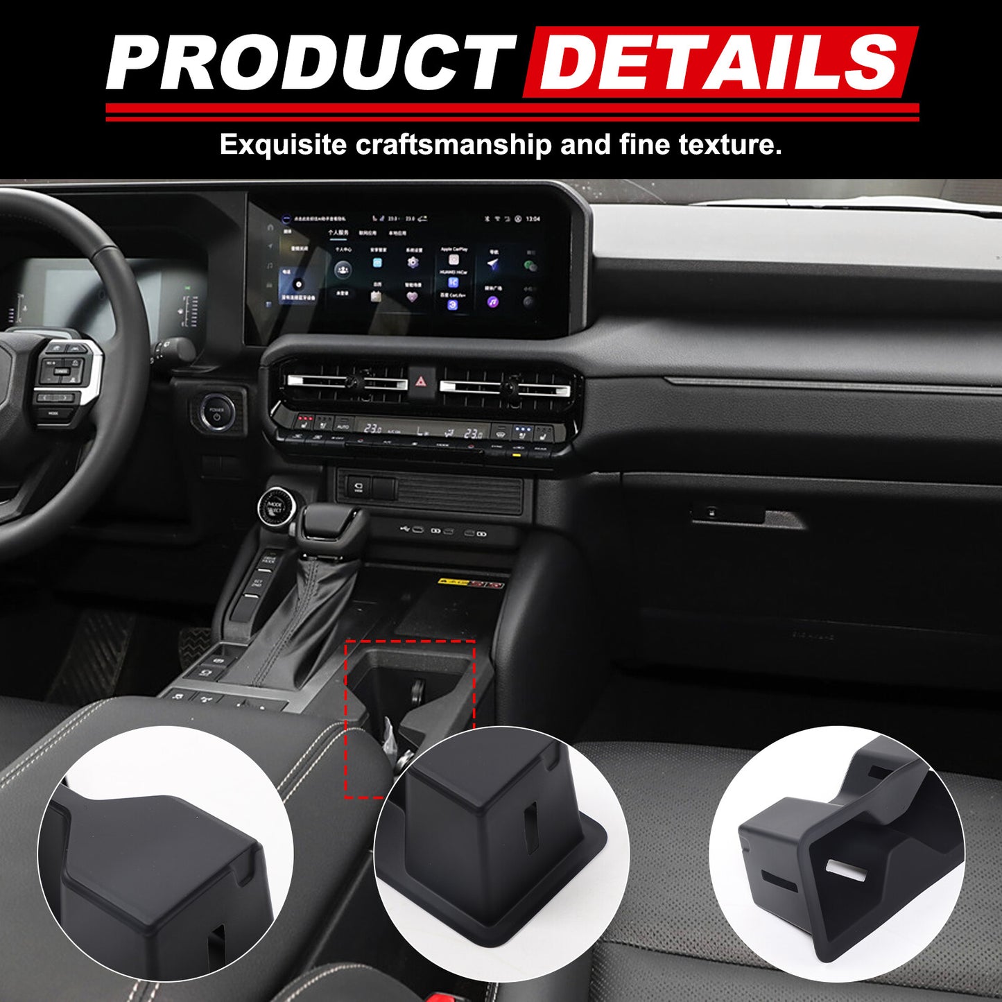 Front-mounted dual cup holders suitable for Land Cruiser LC250 J250 2024 - 2025 n