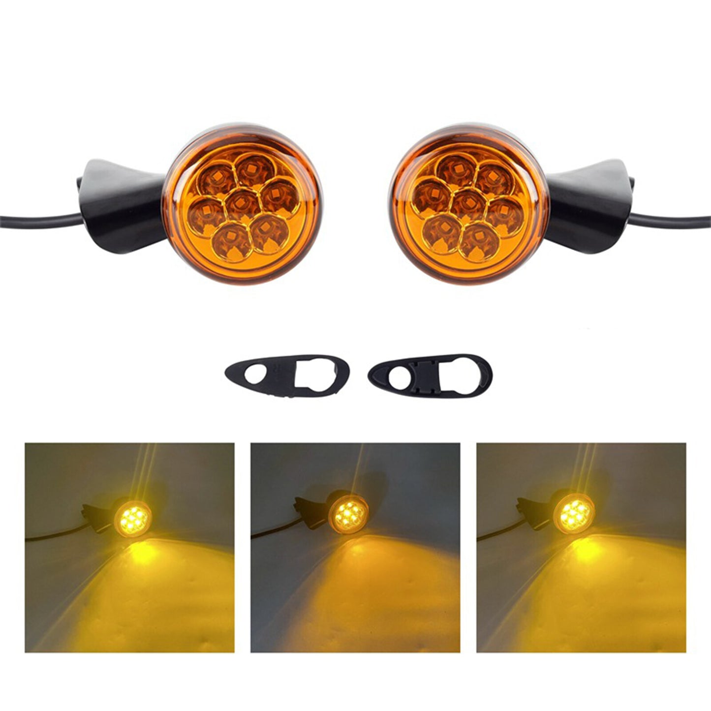 for Harley Road Glide 2015+ Motorcycle Front Amber Turn Signals LED Light Lamp n