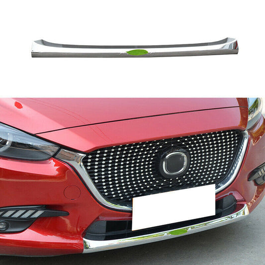 1P for Mazda 3 Axela 2017-2018 Chrome ABS Front Bumper Grille Lower Strip Cover