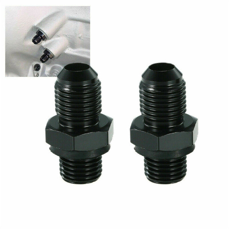 2pcs 6AN-1/4 Transmission Oil Cooler Adapter Fitting GM Turbo 350 400 4L60E 200R