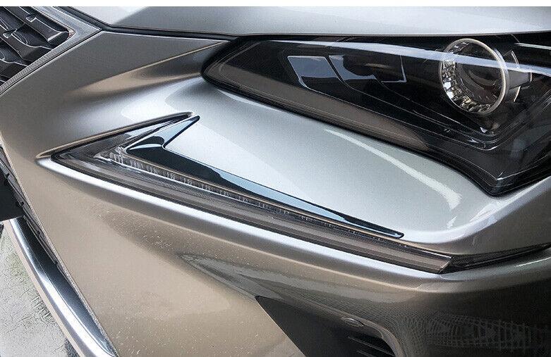 for Lexus NX200t 300h 2015-2021 Black Titanium Front Headlight Lamp Eyebrow Trim