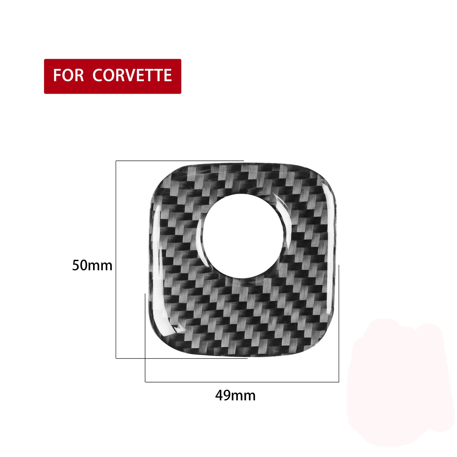 for Chevrolet for Corvette C6 Carbon Fiber for Co -pilot Storage Box Handle Cover Trim