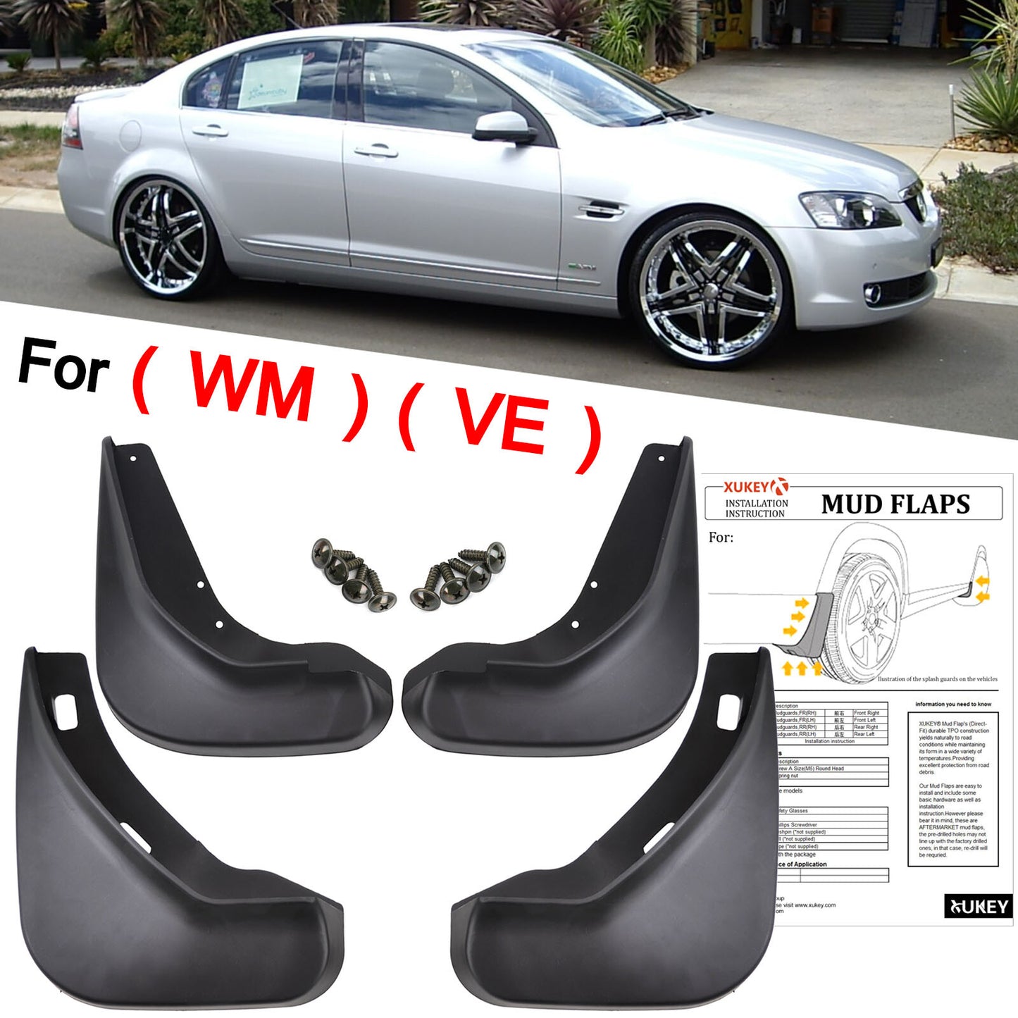 for Holden WM Caprice statesman VE Commodore Calais Berlina Mud Flaps Front Rear Q