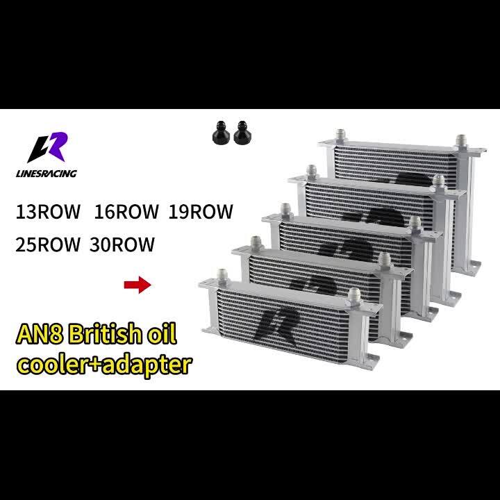 13 Row AN8 Stacked Plate Oil Cooler 6AN Adapter Universal Aluminium Radiator