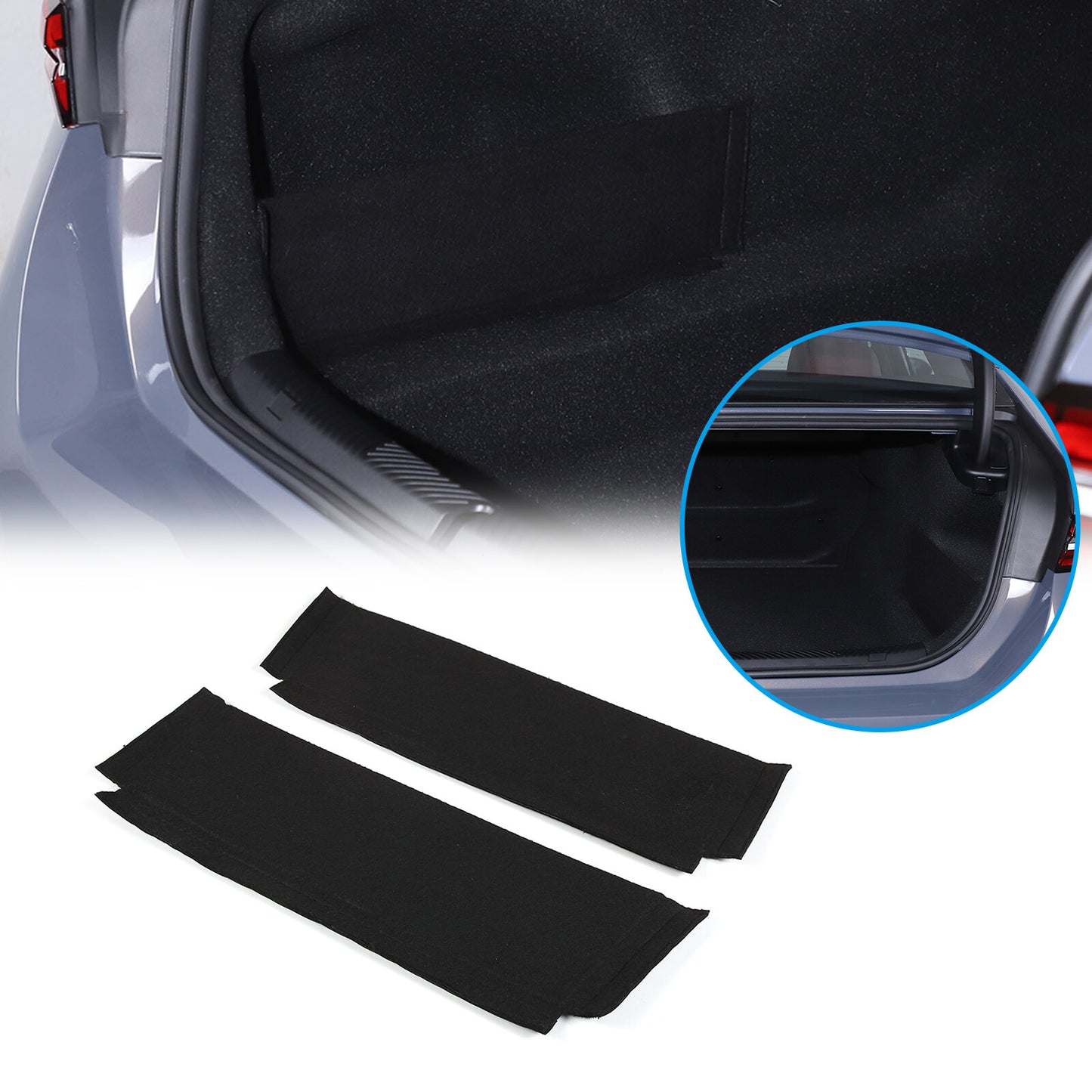 Trunk rear cargo panel trim for 5 2024-2025, black, 2-piece set. n