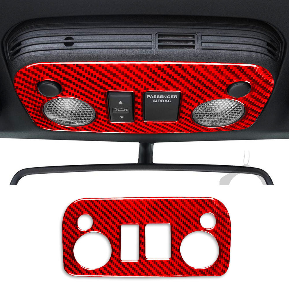 Red Carbon Fiber Front Reading Light Lamp Panel Cover for Ford for Mustang 1996-2003