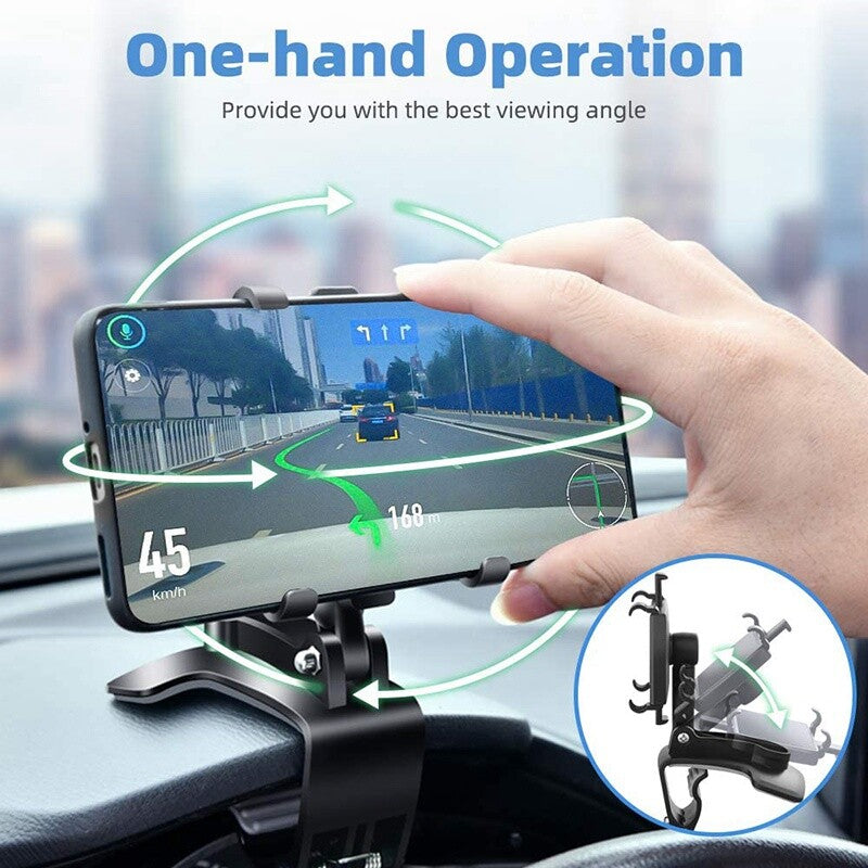 Black 360¡ã Rotation Car Rear View Mirror Mount Stand For GPS Cell Phone Holder