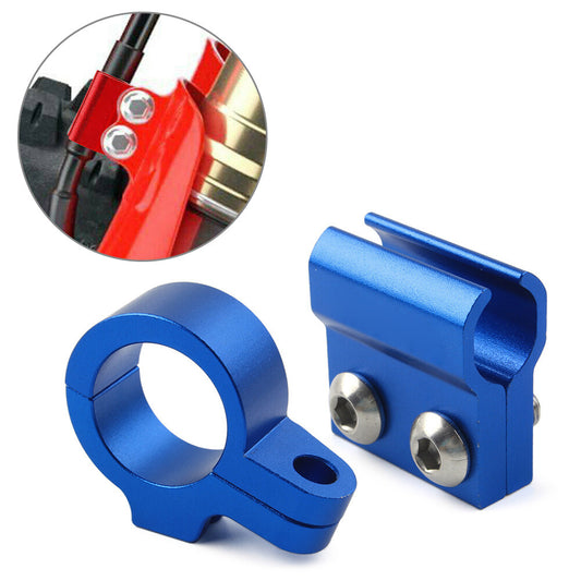 2xCNC Front Brake Line Hose Clamp Guide Blue Fit for Honda CR80R CR85R CR125R CR250R Q