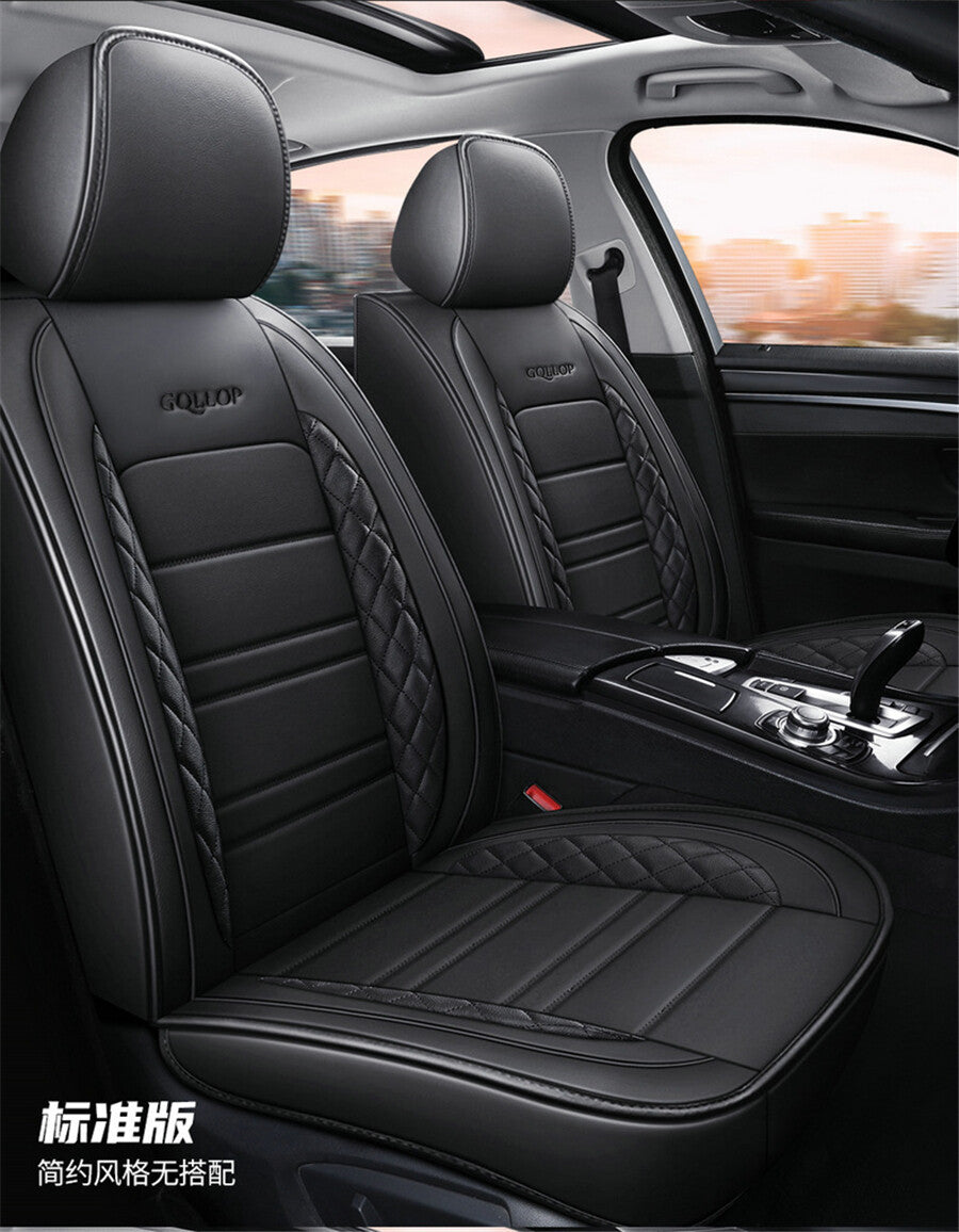 5D PU Leather Car Cushion for Seat Covers Car-styling Full Surrounded Front+Rear US Q