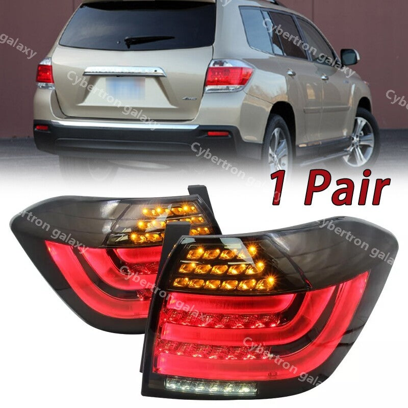 2Pcs Smoked LED Tail Light Rear Lamp Brake for Toyota Highlander 2011-2013